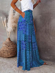 Bohemian style skirt European and American loose casual high waist long skirt - 808Lush