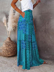 Bohemian style skirt European and American loose casual high waist long skirt - 808Lush