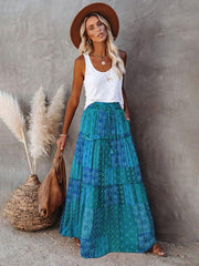 Bohemian style skirt European and American loose casual high waist long skirt - 808Lush