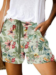 Women's Floral Print High Waist Straight Leg Lounge Shorts - 808Lush