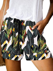 Women's Floral Print High Waist Straight Leg Lounge Shorts - 808Lush