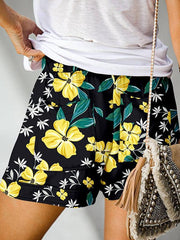 Women's Floral Print High Waist Straight Leg Lounge Shorts - 808Lush