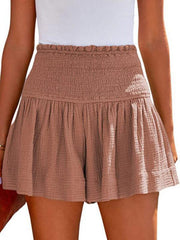 Women's Pleated High Waist Wide Leg Shorts - 808Lush