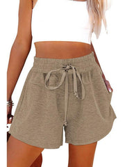 Lace-Up Casual Pocket Ladies Sweat Shorts - 808Lush