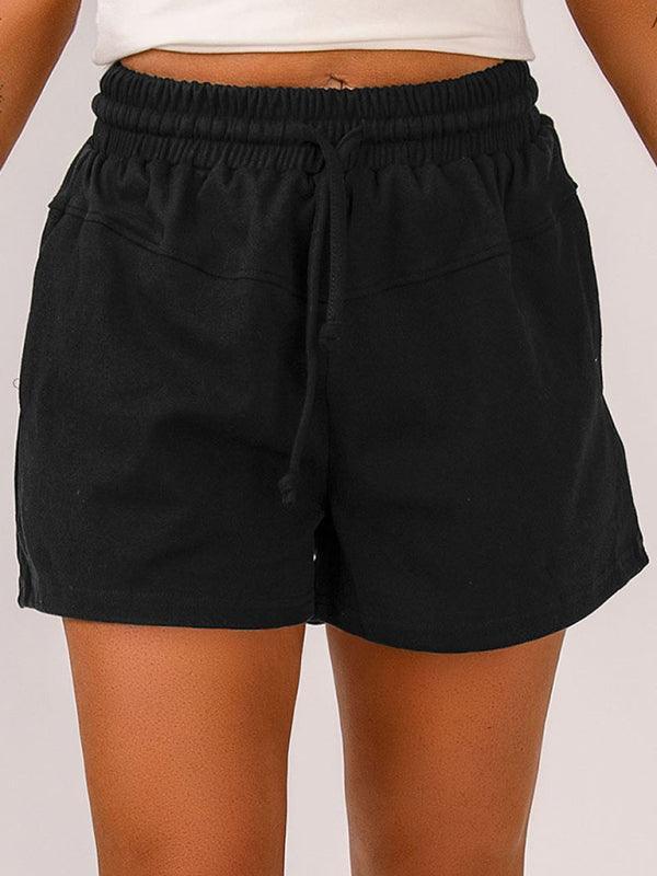 Lace-Up Casual Pocket Ladies Sweat Shorts - 808Lush