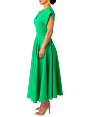 Women's Retro Elegant V-Neck Wrapped Sleeves Dress - 808Lush