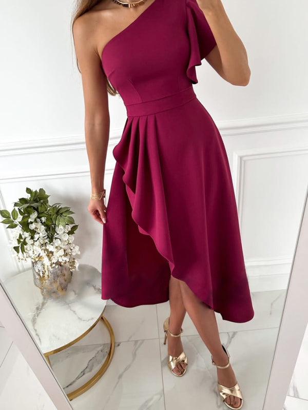 Women's Elegant Slash Neck Slit Dress - 808Lush