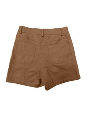 women's high elastic twill large pocket casual shorts - 808Lush