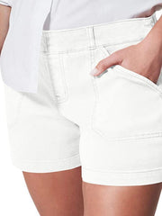 women's high elastic twill large pocket casual shorts - 808Lush