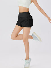 loose casual breathable fitness yoga quick-drying culottes sports shorts - 808Lush