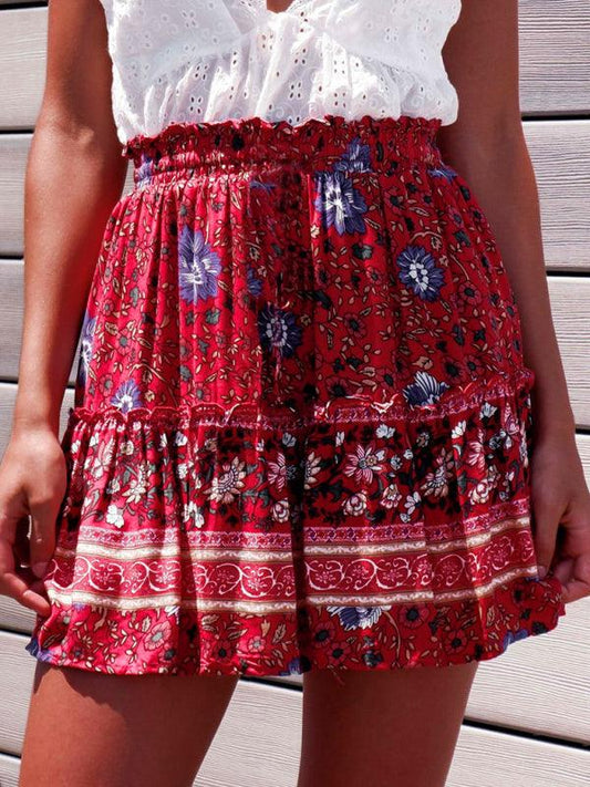 Printed Skirt Bohemian Ethnic Ruffle Skirt - 808Lush