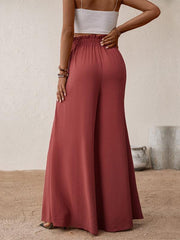 fashion big horn solid color wide-leg pants - 808Lush