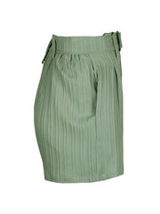 Small fresh green pleated shorts - 808Lush