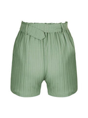 Small fresh green pleated shorts - 808Lush