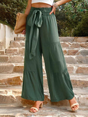 summer loose casual wide-leg solid color trousers - 808Lush