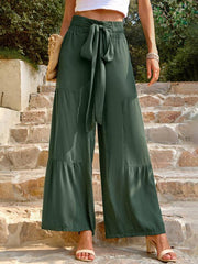 summer loose casual wide-leg solid color trousers - 808Lush