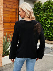 Hollow Pullover Fashion Knitted Women's Round Neck Sweater - 808Lush