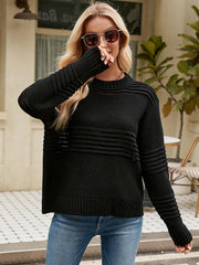 Pullover Sweater Striped Women's Knitwear Fashion Sweater - 808Lush