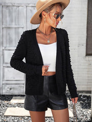 Women's knitted three-dimensional pattern cardigan coat sweater