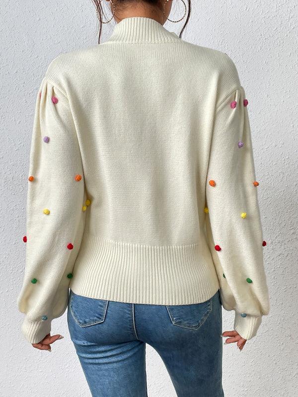 Women's Color Beaded Women's Knitwear Women's Fashion Sweater - 808Lush