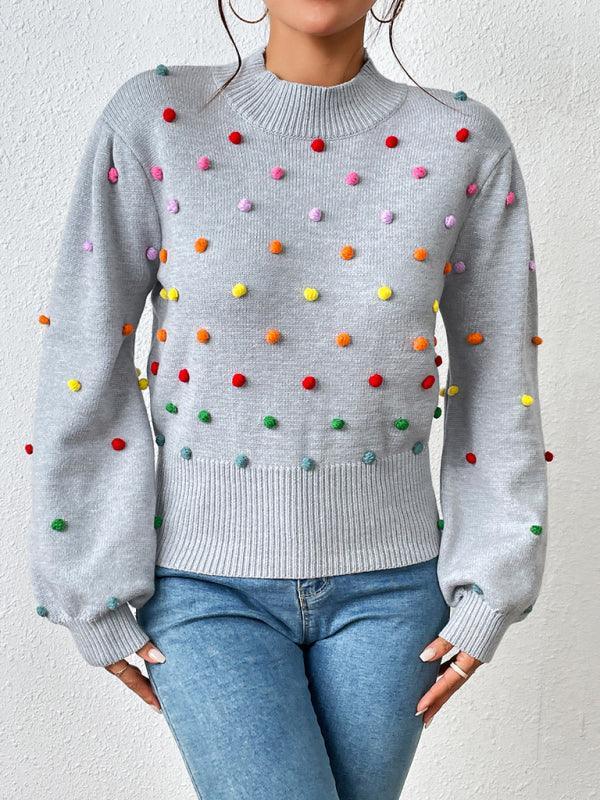 Women's Color Beaded Women's Knitwear Women's Fashion Sweater - 808Lush