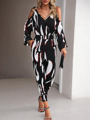 Women's fashion jumpsuit commuting waist trousers - 808Lush