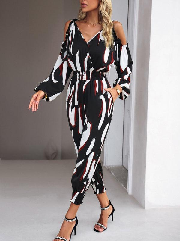 Women's fashion jumpsuit commuting waist trousers - 808Lush