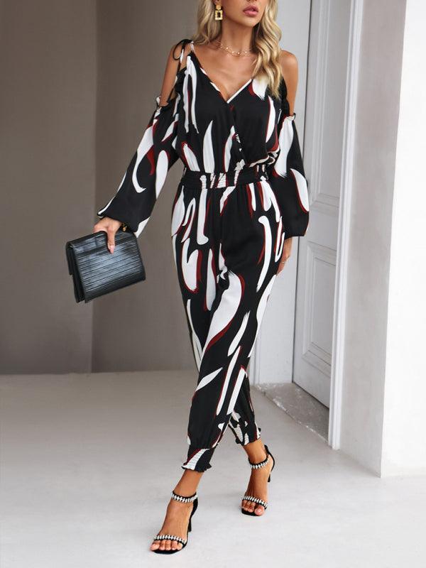 Women's fashion jumpsuit commuting waist trousers - 808Lush