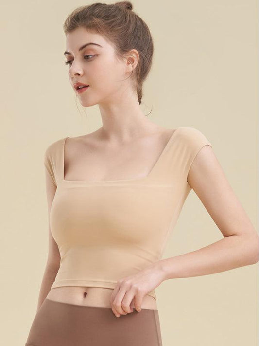 Square neck sports tight tank top for women yoga clothing - 808Lush