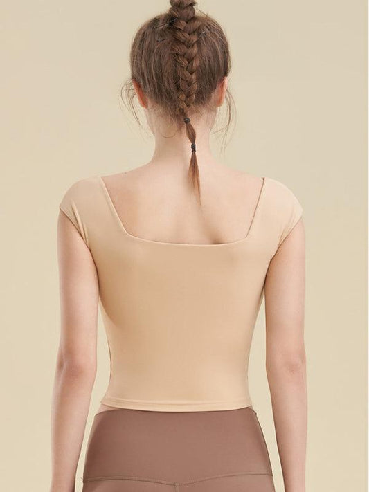 Square neck sports tight tank top for women yoga clothing - 808Lush