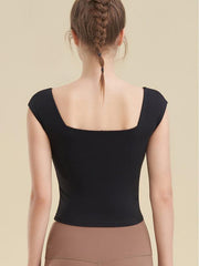 Square neck sports tight tank top for women yoga clothing - 808Lush