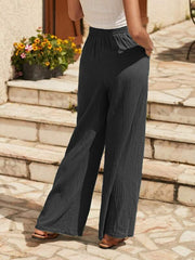 loose elastic pleated fashionable casual pants - 808Lush