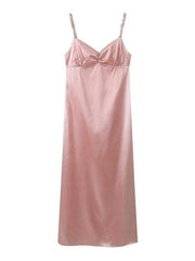 Women's satin suspender bra dress - 808Lush