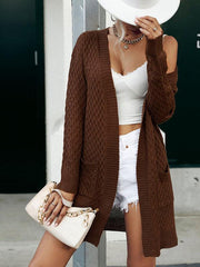 women's mid-length long-sleeved twist sweater cardigan