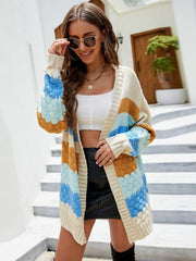 loose mid-length knitted cardigan