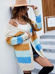 loose mid-length knitted cardigan