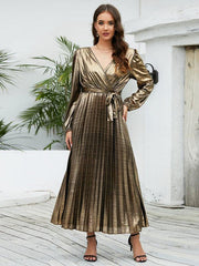 shiny Party evening dress elegant long sleeve dress