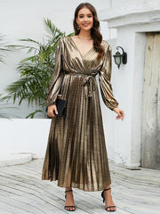 shiny Party evening dress elegant long sleeve dress