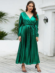 shiny Party evening dress elegant long sleeve dress