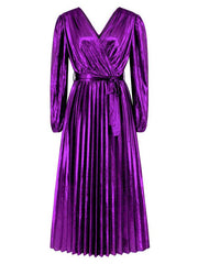 shiny Party evening dress elegant long sleeve dress