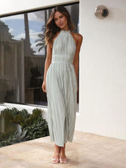 fresh off-shoulder strappy backless long dress