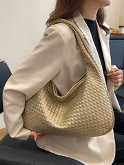 French high-end woven bag, versatile shoulder armpit bag, niche texture portable commuter bag - 808Lush