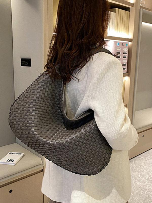 French high-end woven bag, versatile shoulder armpit bag, niche texture portable commuter bag - 808Lush