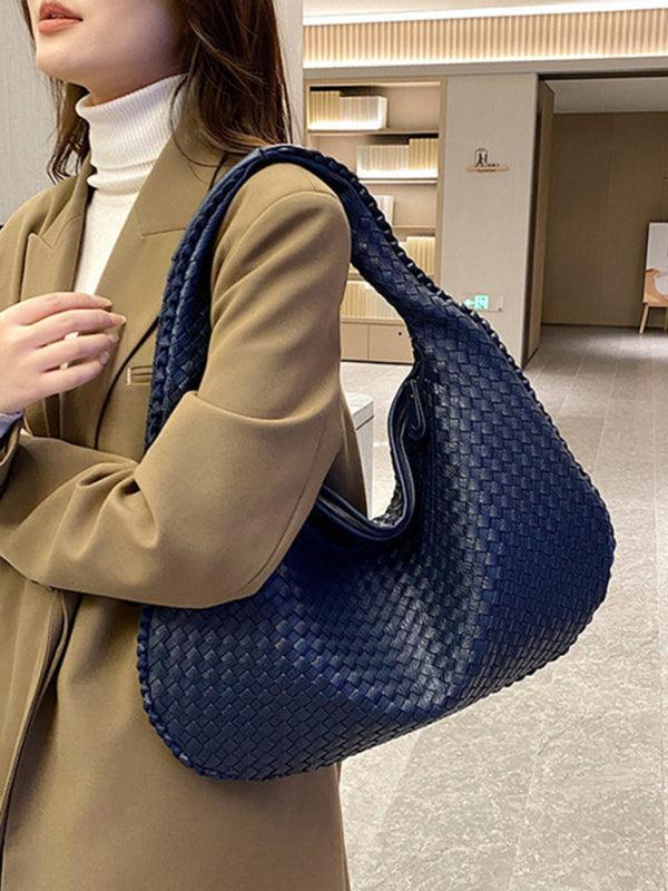 French high-end woven bag, versatile shoulder armpit bag, niche texture portable commuter bag - 808Lush