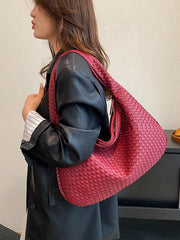 French high-end woven bag, versatile shoulder armpit bag, niche texture portable commuter bag - 808Lush