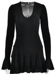 Deep V-neck mini dress - 808Lush