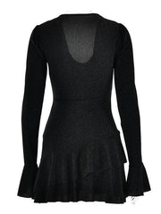 Deep V-neck mini dress - 808Lush