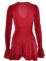 Deep V-neck mini dress - 808Lush