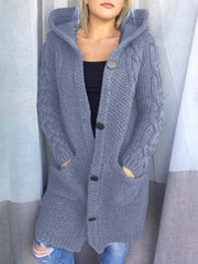 Women's single-breasted long-sleeved sweater cardigan