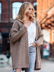 Women hooded sweater cardigan